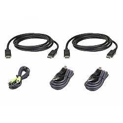 1.8 M USB DisplayPort Dual Display Secure KVM Cable Set, 1.8 m, USB, USB, DisplayPort, Black