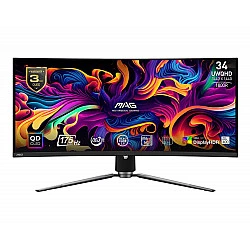 LCD Monitor|MSI|34|Curved/21 : 9|Panel QD-OLED|3440x1440|21:9|175Hz|Matte|0.03 ms|Swivel|Height adjustable|Tilt|Colour Black|MAG341CQPQD-OLED