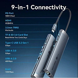 Vention USB-C 9-in-1 4K 60Hz 100W docking station