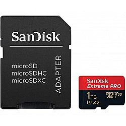 SanDisk Extreme PRO microSDXC 1TB + SD Adapter + 2 years RescuePRO Deluxe up to 200MB/s & 140MB/s Read/Write speeds A2 C10 V30 UHS-I U3