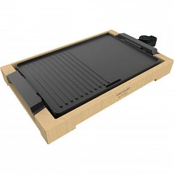 Tischgrill Tasty&Grill 2000 Bamboo Black, Elektro-Grillplatte holz, 2.000 Watt
