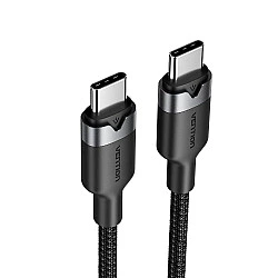 Vention USB-C to C cable, braided, 3A, 480Mbps, 60W, 2m, BK