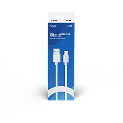 USB cable 3 m USB 2.0, USB A  - Micro USB White SAVIO CL-167