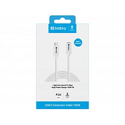 SANDBERG USB-C>C M-F USB 3.1 100W 2M