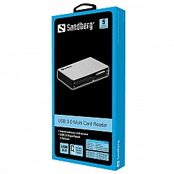 Sandberg USB3.0 Multi Card Reader - Kartenleser (MS, MMC, SD, xD, CF, TransFlash, microSD, SDHC, MS Micro) - USB3.0 (133-73)