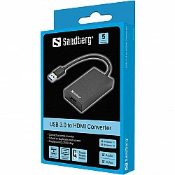 USB 3.0 to HDMI Converter, Passive Video Converter, Black, Windows 10, Windows