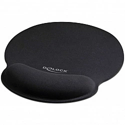 ∆Delock Ergonomisches Mauspad mit Handballenauflage schwarz 252x227 mm