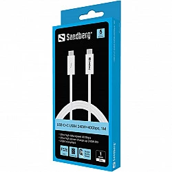SANDBERG USB-C>C USB4 240W+40Gbps 1M