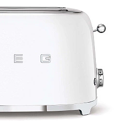 SMEG Toaster 2-slice 4-slot 50'Style White TSF02WHEU