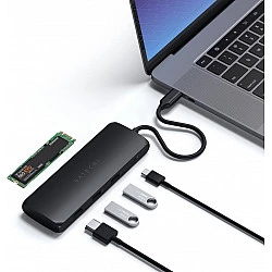 Satechi USB-C Hybrid Multiport Adapter with SSD Enclosure black