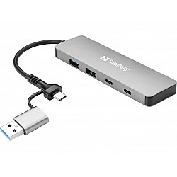 SANDBERG USB-C/A to 2xUSB-A+2xUSB-C Hub