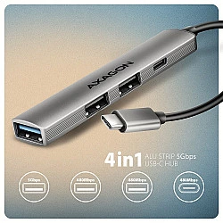 HUE-STC HUB 4-port 1x USB 5Gbps, 2xUSB2.0 + C