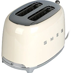 SMEG Toaster 2-Schlitz kompakt 50s Style TSF01CREU, Creme, Hochglanz