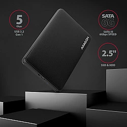 EE25-SL external housing, plastic, screwless, 3.2 gen1 SATA 6G 2.5, black