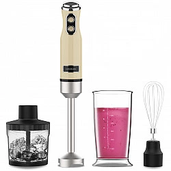 Stabmixer Power RetroYellow 1200MAX Cream&Crush (gelb, 1.200 Watt, mit Zerkleinerer und Schneebesen)