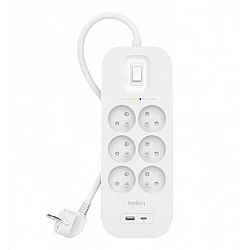Surge Protector SurgePlus 6xFR 1xUSB-A 1xUSB-C 650J 2M