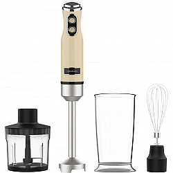 Stabmixer Power RetroYellow 1200MAX Cream&Crush (gelb, 1.200 Watt, mit Zerkleinerer und Schneebesen)