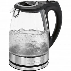 Clatronic WKS 3744 G Wasserkocher 1,7 l Schwarz - Grau - Edelstahl - Transparent 2200 W (263935)