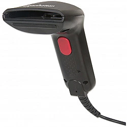 Manhattan Contact CCD Handheld Barcode Scanner, USB, 60mm Scan Width, Cable 152cm, Max Ambient Light 5,000 lux (sunlight), Black, Three Year Warranty, Box