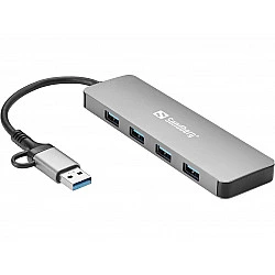 SANDBERG USB-C/A to 4xUSB 3.0 Hub