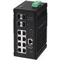 Edimax Pro IGS-5408P - Switch - Smart - 8 x 10/100/1000 (PoE+) + 4 x Kombi-SFP - an DIN-Schiene montierbar - PoE+ (240 W) - DC power
