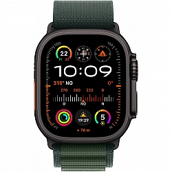 APPLE Watch Ultra 2 GPS + Cellular 49mm Black Titanium Case with Dark Green Alpine Loop - Small