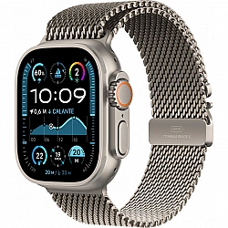 APPLE Watch Ultra 2 GPS + Cellular 49mm Natural Titanium Case with Natural Titanium Milanese Loop - S
