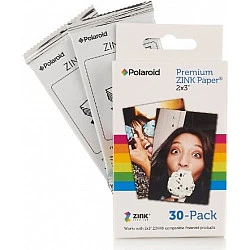 Polaroid Premium ZINK Paper - Selbstklebendes Fotopapier - weiß - 5,08 x 7,62 mm 30 Blatt - für Polaroid Snap Instant (555163)