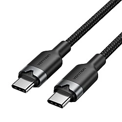 Vention USB-C to C cable, braided, 3A, 480Mbps, 60W, 2m, BK
