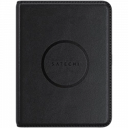 SATECHI Vegan-Leather Passport Cover w/ Find My (Black)