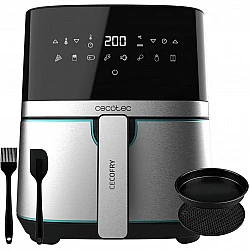 Heißluftfritteuse CecoFry Full InoxBlack 5500 Pro, mit Zubehör (schwarz/edelstahl, 1.700 Watt, Korb 5,5 Liter, mit Silikon-Zubehörpaket)