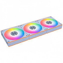 White wireless Lian Li UNI FAN 3-pack fan, 120mm
