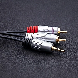 Kabel 2xRCA / Mini Jack 3.5mm 3m czarny