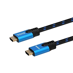 HDMI (M) v21 cable, 3m, 8K, copper, blue/black, solid-colored, ethernet/3D, CL-143