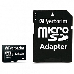 Verbatim microSDXC Speicherkarte 128 GB UHS-I Premium Class 10 + SD Adapter