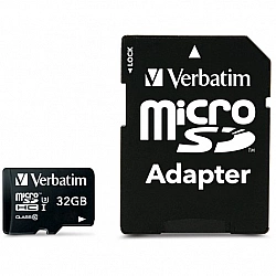 Verbatim microSDHC Speicherkarte 32 GB UHS-I Pro A2 ,U3 Class 10 + SD Adapter