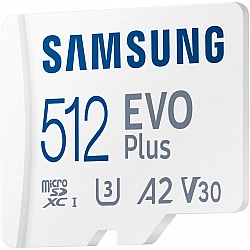 SAMSUNG EVO PLUS microSD 512GB 2024 incl. SD Adapter memory card UHS-I U3 Full HD and 4K UHD 160 MB/s read