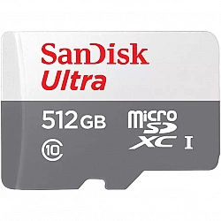 Ultra, 512 GB, MicroSDXC, Class 10, UHS-I, 100 MB-s, White, Grey
