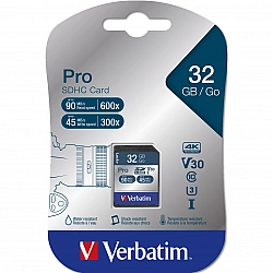 Verbatim PRO - Flash-Speicherkarte - 32 GB - UHS Class 3 / Class10