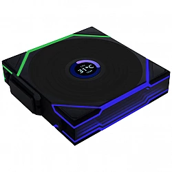 Lian Li UNI FAN TL Wireless LCD Fan, ARGB, PWM, 3-Pack incl. Controller - Reverse Blade, 120mm, black