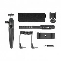 Vlog Shotgun Mikrofon Set für Smartphones und DSLR Kameras
