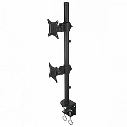 TECHLY 020690 Double twin desk LED/LCD monitor arm 13inch-27inch 2x10kg vertical adjustable - Towar z uszkodzonym opakowaniem (P)