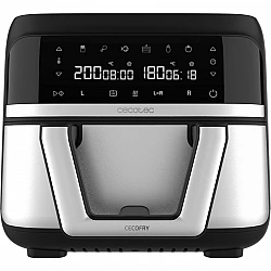 Heißluftfritteuse Cecofry Dual 9000 (schwarz/edelstahl, 2.850 Watt, Korb 9 Liter (teilbar in zwei 4,5 Liter Körbe))