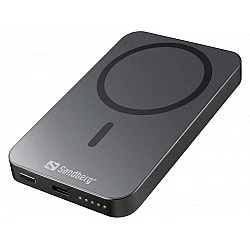 Sandberg Mag Wireless Powerbank 5000 mAh ALU, Black