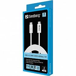 SANDBERG USB-C>C USB4 240W+40Gbps 2M