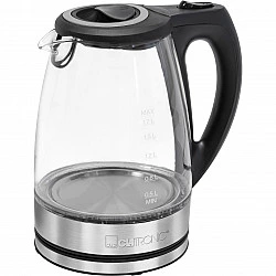 Clatronic WKS 3744 G Wasserkocher 1,7 l Schwarz - Grau - Edelstahl - Transparent 2200 W (263935)