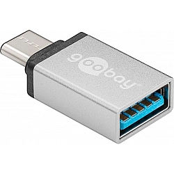 USB 3.2 Gen 1 Adapter, USB-C Stecker > USB-A Buchse silber, OTG Super Speed