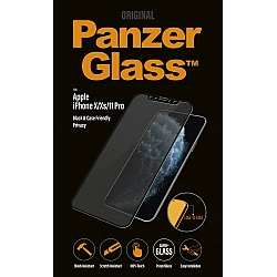 PanzerGlass P2666 Screen protector Apple iPhone X/Xs/11 Pro Tempered glass Black Confidentiality filter; Full frame coverage; Anti-shatter film (holds the glass together and protects against glass shards in case of breakage); Case Friendly – compatible with all Cases; Anti-glare coating (reduces light reflection); Blue light reduction; Easy Installation with full adhesive; Oleophobic layer (anti-bacterial + anti-fingerprint); 100% touch preservation; Maintains all phone func