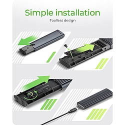 Raidsonic M.2 NVMe and SATA SSD Enclosure via USB Type-C IB-1808MCT-CU31
