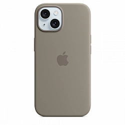 Apple silicone case with MagSafe for Apple iPhone 15, clay brown